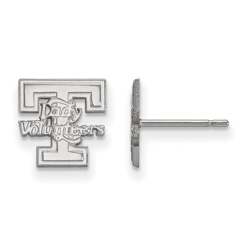 Sterling Silver Rhodium Plated Logoart University Of Tennessee Lady Volunteers Extra Small Post Earrings