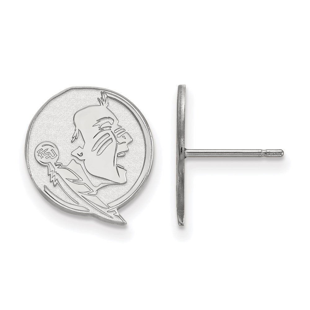 10K White Gold Logoart Florida State University Seminole Small Post Earrings