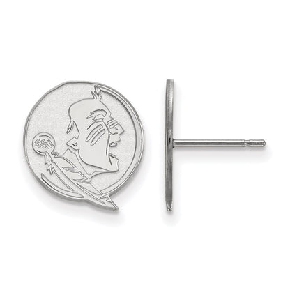 10K White Gold Logoart Florida State University Seminole Small Post Earrings