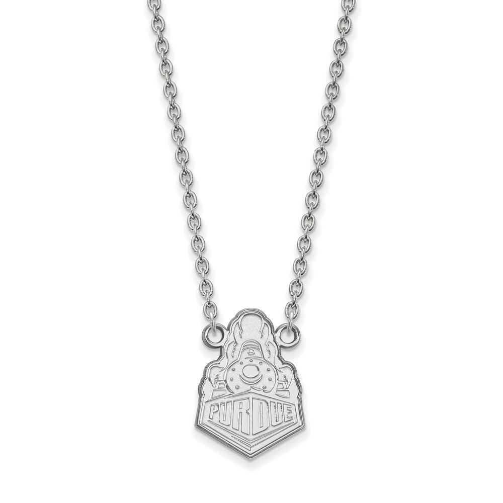 Sterling Silver Rhodium Plated Logoart Purdue University Boilermakers Train Logo Large Pendant 18 Inch Necklace