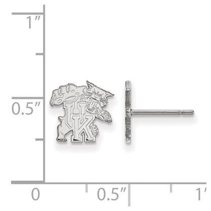 Sterling Silver Rhodium Plated Logoart University Of Kentucky U K Wildcat Extra Small Post Earrings
