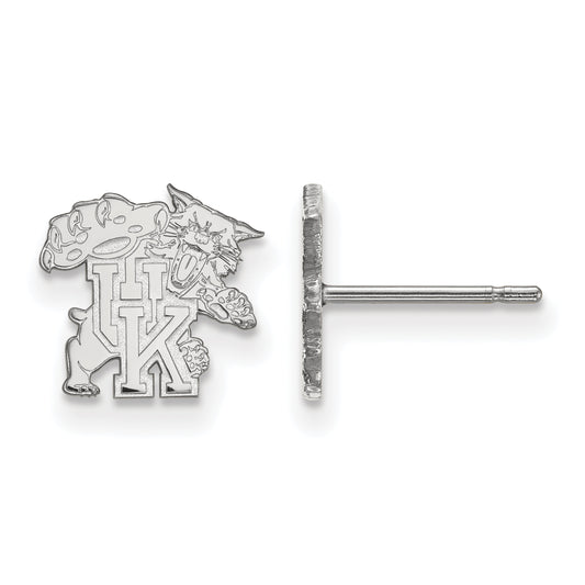 10K White Gold Logoart University Of Kentucky U K Wildcat Extra Small Post Earrings