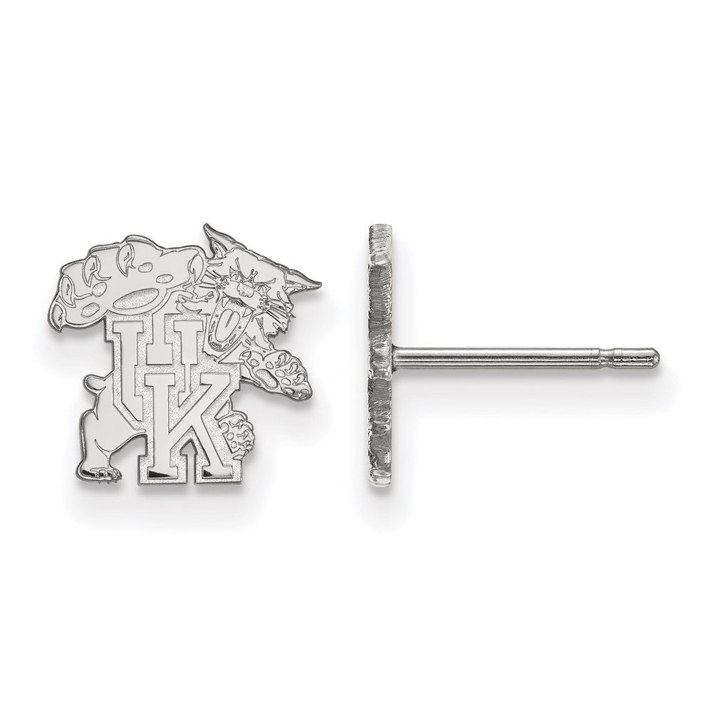 Sterling Silver Rhodium Plated Logoart University Of Kentucky U K Wildcat Extra Small Post Earrings