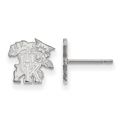 Sterling Silver Rhodium Plated Logoart University Of Kentucky U K Wildcat Extra Small Post Earrings
