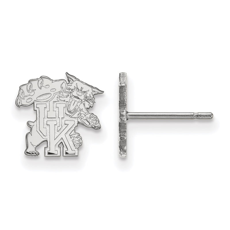 Sterling Silver Rhodium Plated Logoart University Of Kentucky U K Wildcat Extra Small Post Earrings