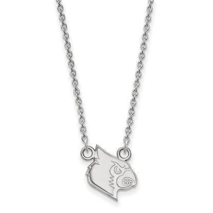 10K White Gold Logoart University Of Louisville Cardinal Small Pendant 18 Inch Necklace