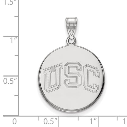 10K White Gold University Of Southern California U S C Large Disc Pendant