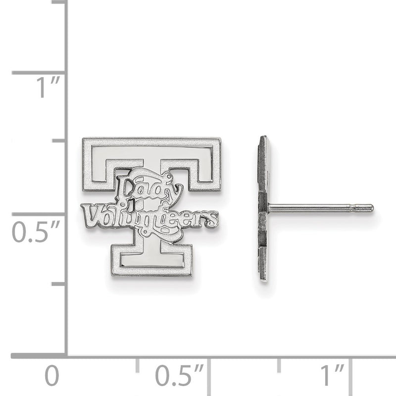 Sterling Silver Rhodium Plated Logoart University Of Tennessee Lady Volunteers Small Post Earrings