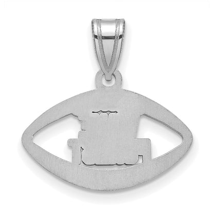 Sterling Silver Rhodium Plated Logoart Wake Forest University W F Deacon Football Pendant