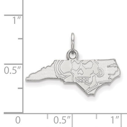 10K White Gold Logoart East Carolina University Map Extra Small Pendant