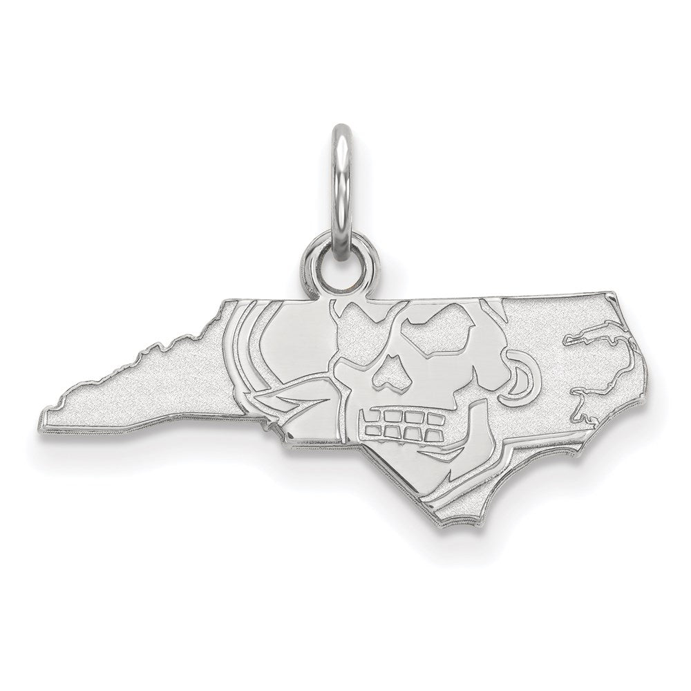 10K White Gold Logoart East Carolina University Map Extra Small Pendant