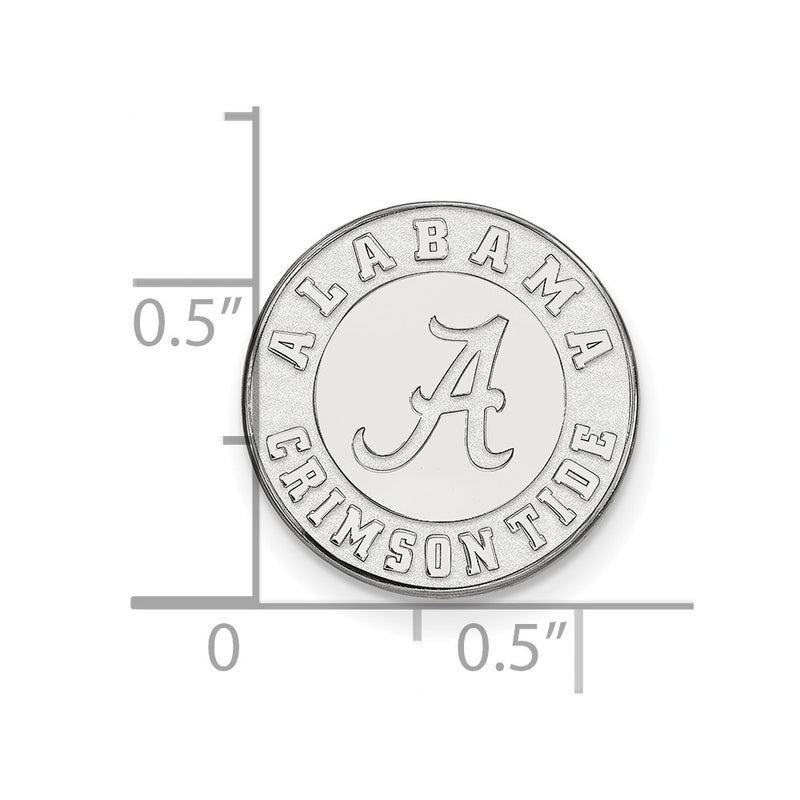14K White Gold LogoArt University of Alabama Crimson Tide Lapel Pin