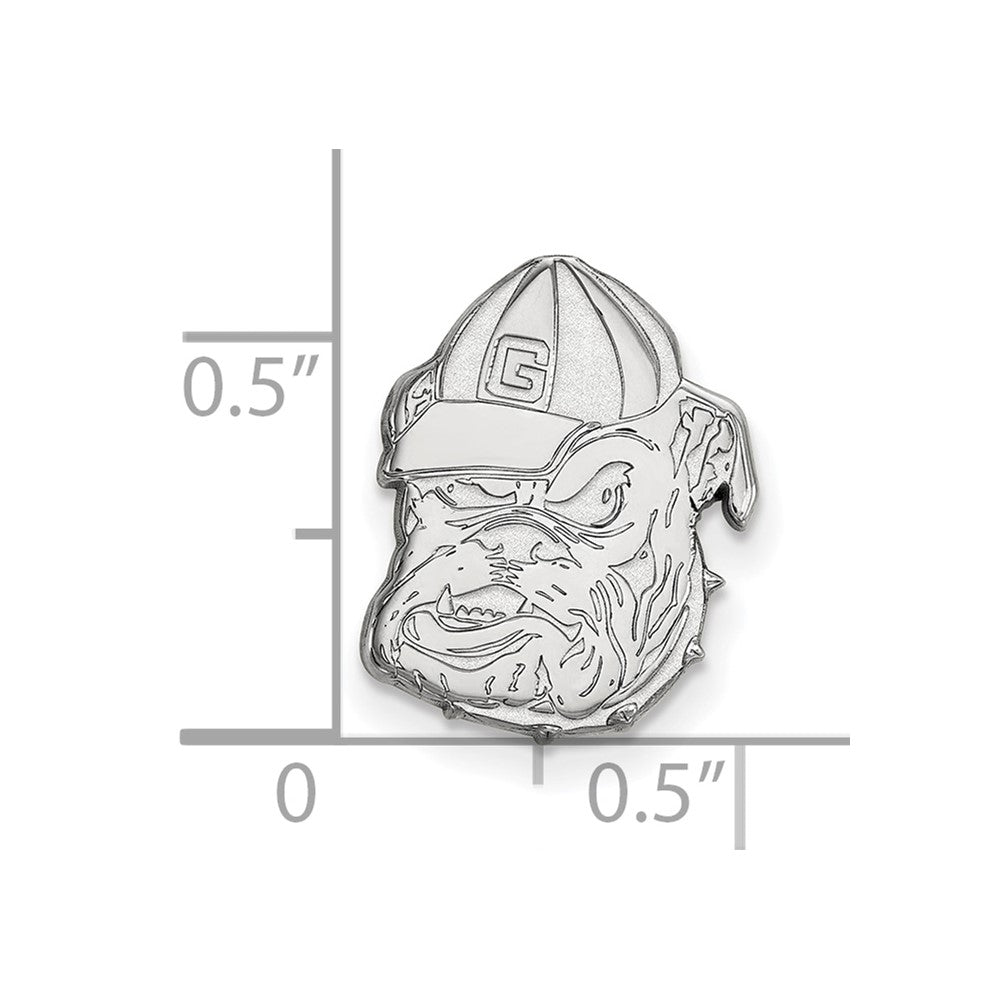 Sterling Silver Rhod-Pltd Logoart University of Georgia Lapel Pin