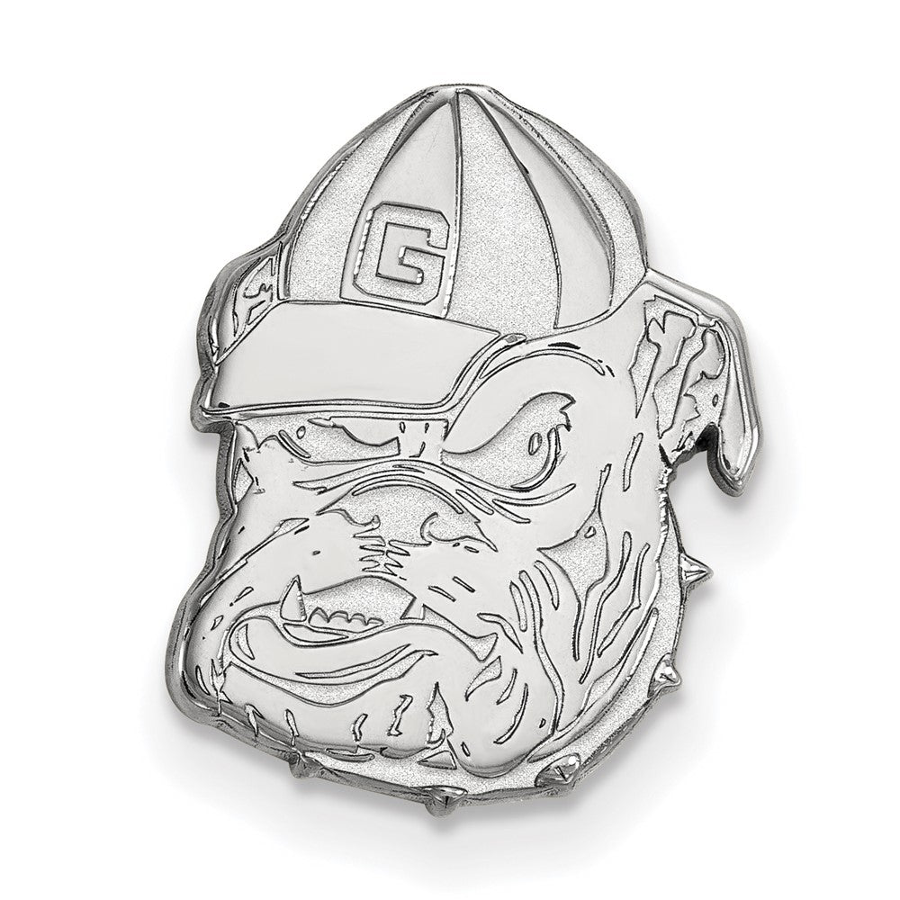 Sterling Silver Rhod-Pltd Logoart University of Georgia Lapel Pin
