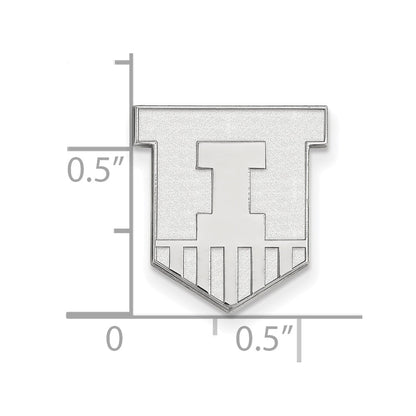 Sterling Silver Rhod-Pltd Logoart University of Illinois Lapel Pin