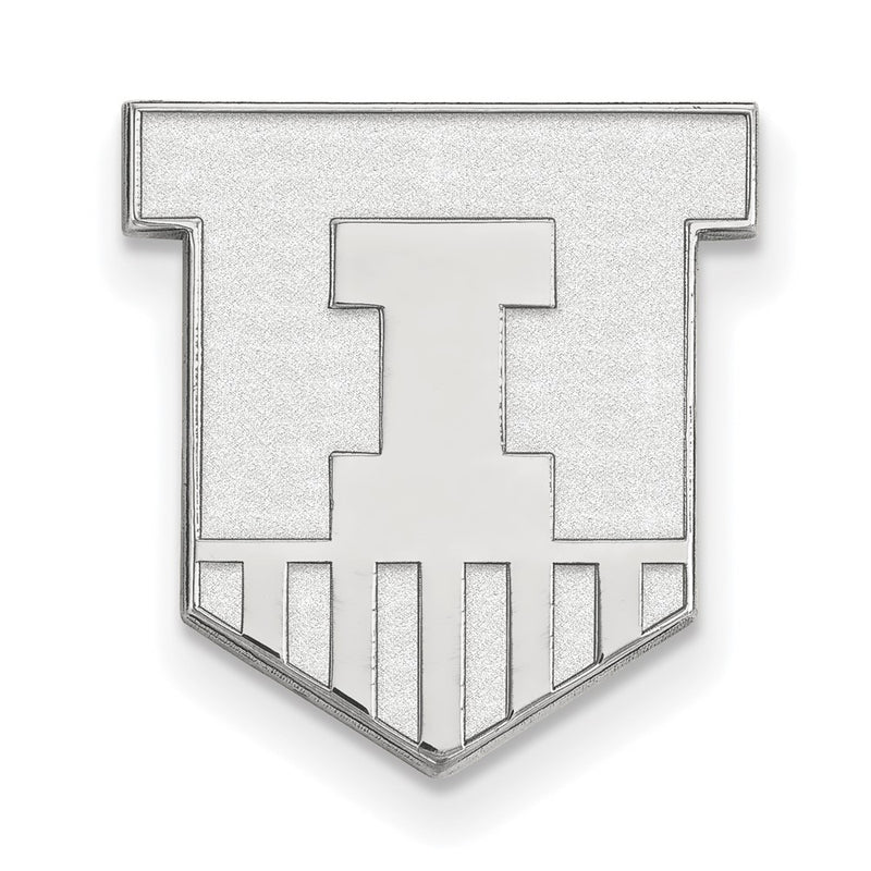 Sterling Silver Rhod-Pltd Logoart University of Illinois Lapel Pin