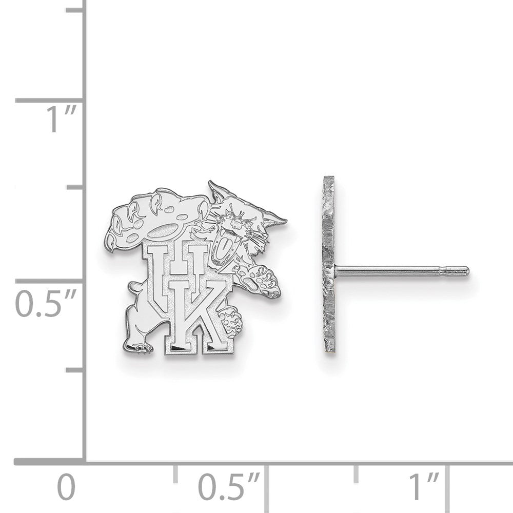 14K White Gold Logoart University Of Kentucky U K Wildcat Small Post Earrings