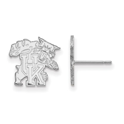 10K White Gold Logoart University Of Kentucky U K Wildcat Small Post Earrings
