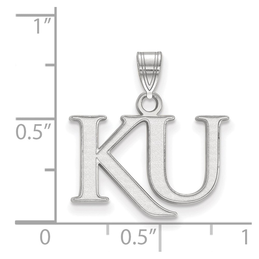 10K White Gold Logoart University Of Kansas K U Small Pendant