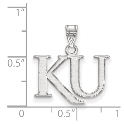 10K White Gold Logoart University Of Kansas K U Small Pendant
