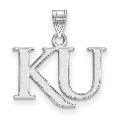 10K White Gold Logoart University Of Kansas K U Small Pendant