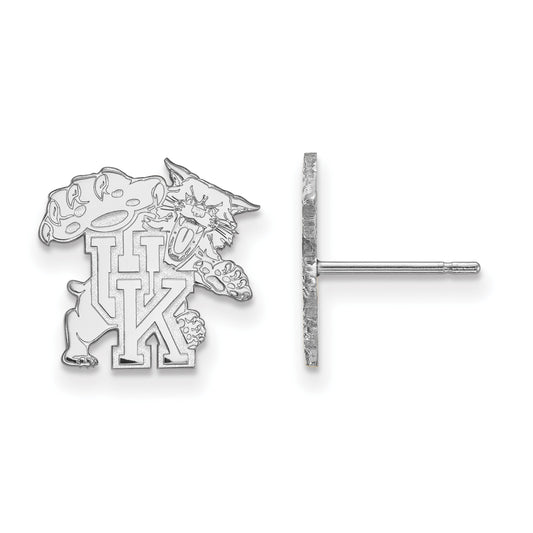 10K White Gold Logoart University Of Kentucky U K Wildcat Small Post Earrings