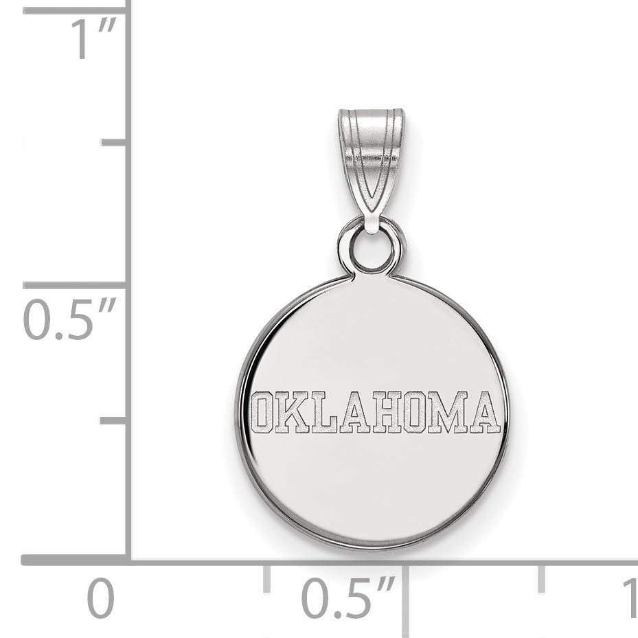10K White Gold Logoart University Of Oklahoma Small Disc Pendant