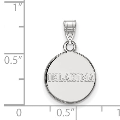 10K White Gold Logoart University Of Oklahoma Small Disc Pendant