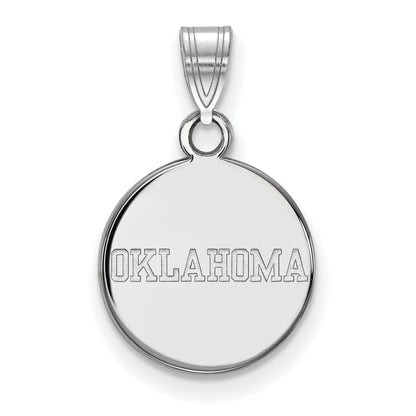 10K White Gold Logoart University Of Oklahoma Small Disc Pendant