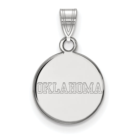 10K White Gold Logoart University Of Oklahoma Small Disc Pendant