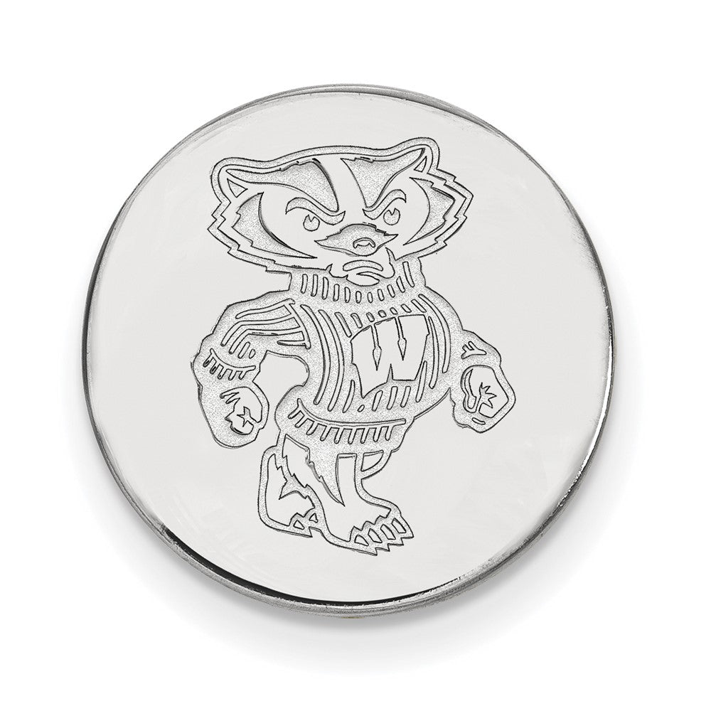 Sterling Silver Rhod-Pltd Logoart University of Wisconsin Lapel Pin