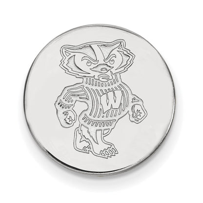 Sterling Silver Rhod-Pltd Logoart University of Wisconsin Lapel Pin