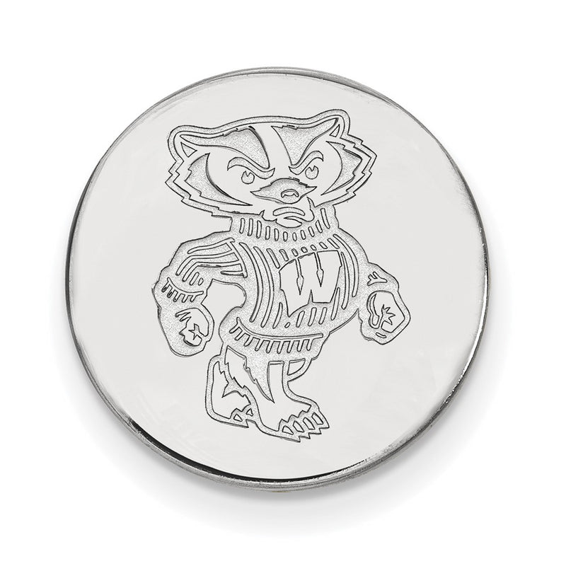 Sterling Silver Rhod-Pltd Logoart University of Wisconsin Lapel Pin