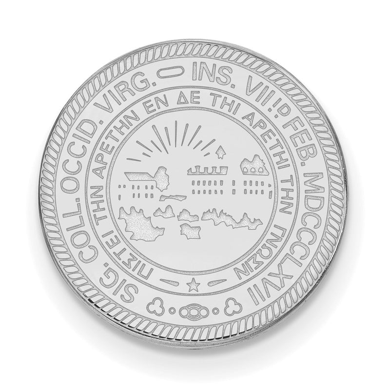 14K White Gold LogoArt West Virginia University Crest Lapel Pin