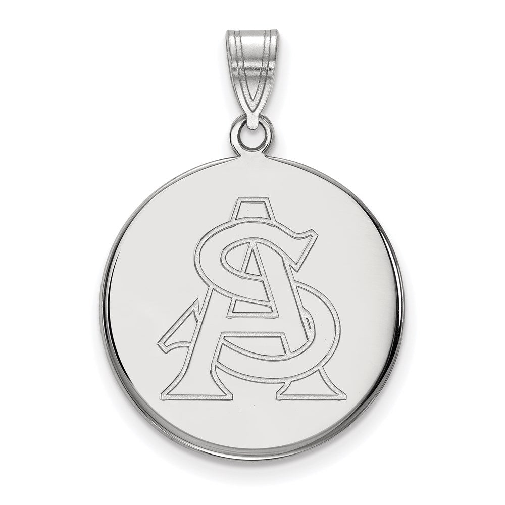 10K White Gold Logoart Arizona State University A S Large Disc Pendant