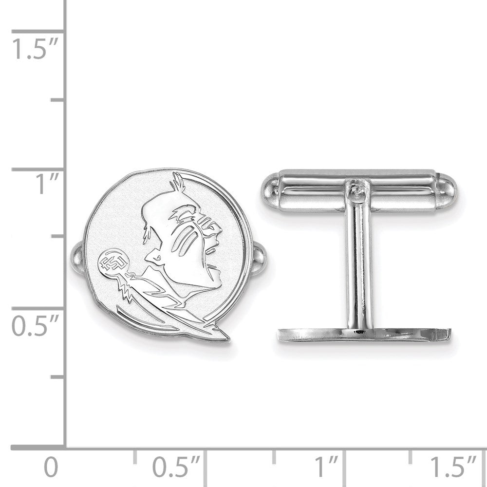 Sterling Silver Rhod-Pltd Logoart Florida State University Cuff Links