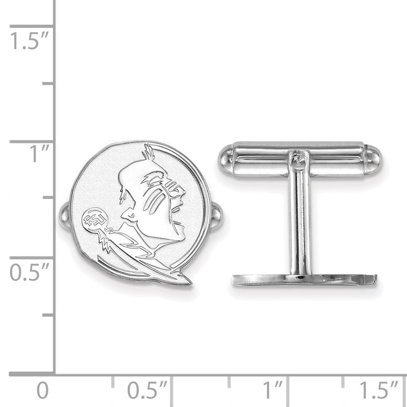 Sterling Silver Rhod-Pltd Logoart Florida State University Cuff Links