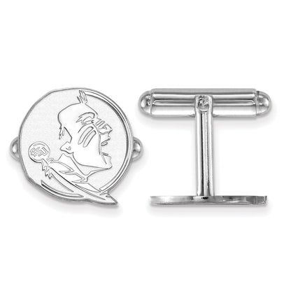 Sterling Silver Rhod-Pltd Logoart Florida State University Cuff Links