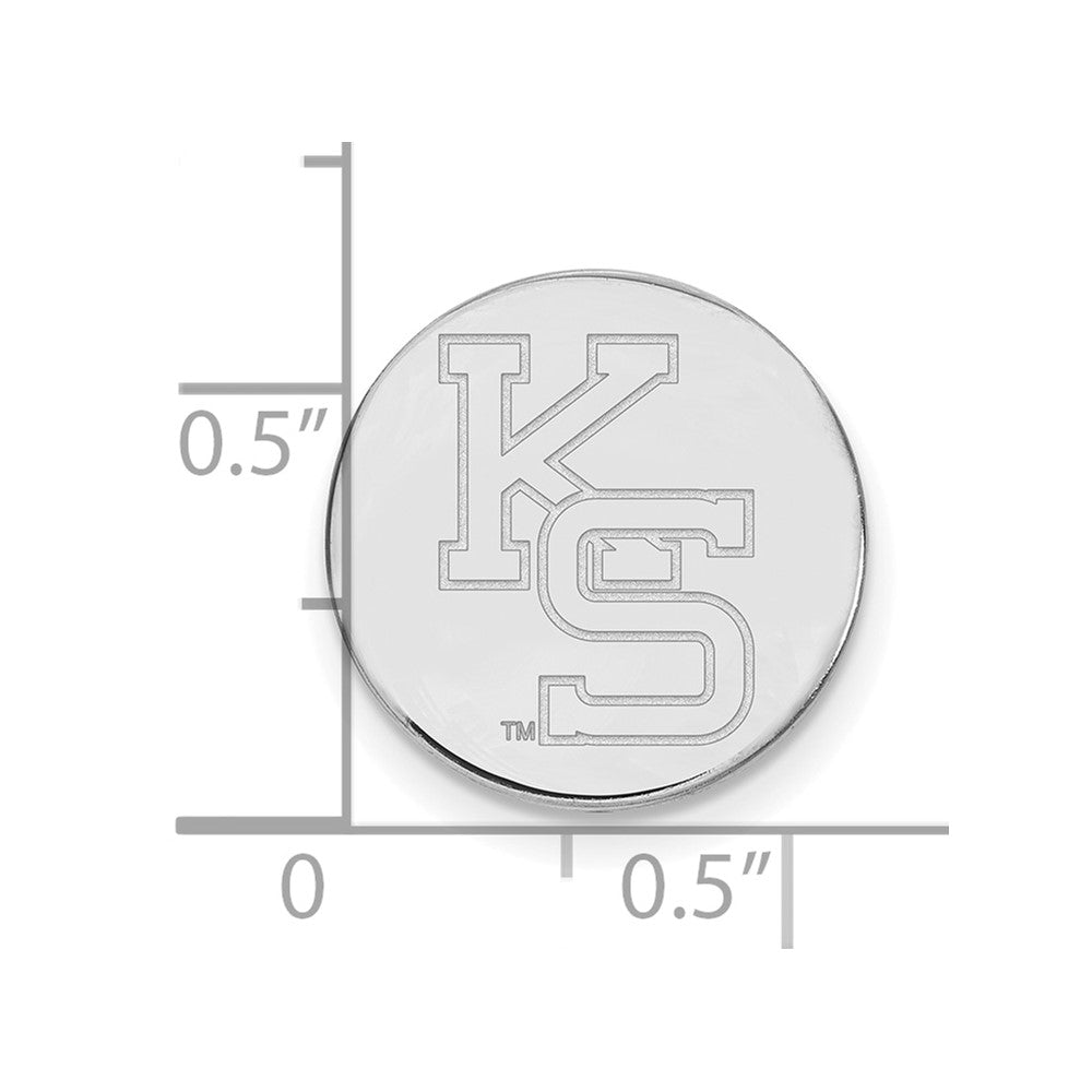 Sterling Silver Rhod-Pltd Logoart Kansas State University K-S Lapel Pin
