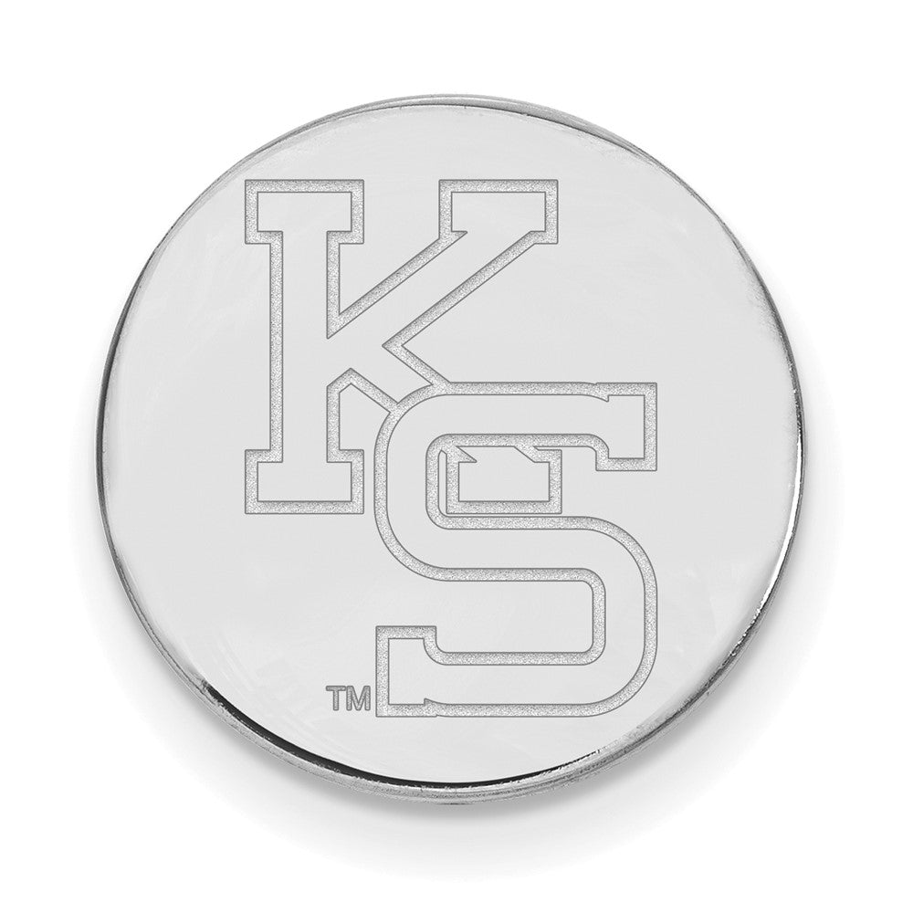 Sterling Silver Rhod-Pltd Logoart Kansas State University K-S Lapel Pin