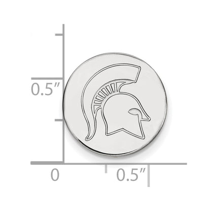 Sterling Silver Rhod-Pltd Logoart Michigan State University Lapel Pin
