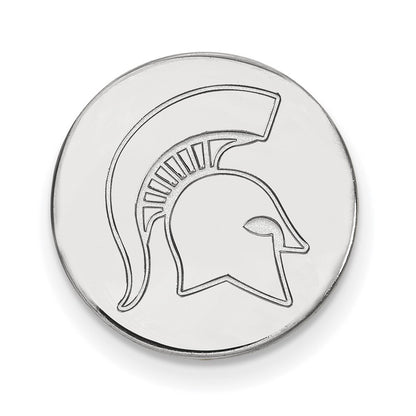 Sterling Silver Rhod-Pltd Logoart Michigan State University Lapel Pin