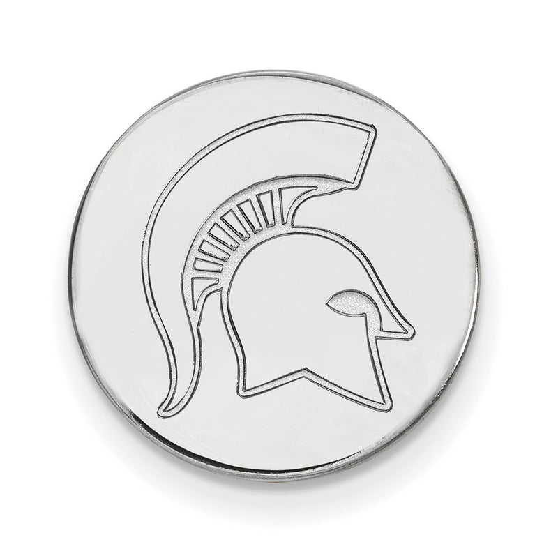 Sterling Silver Rhod-Pltd Logoart Michigan State University Lapel Pin