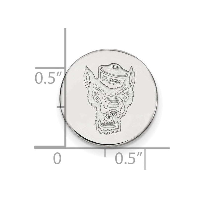 14K White Gold LogoArt North Carolina State University Wolf Lapel Pin