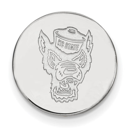 Sterling Silver Rhod-Pltd Logoart North Carolina State University Lapel Pin