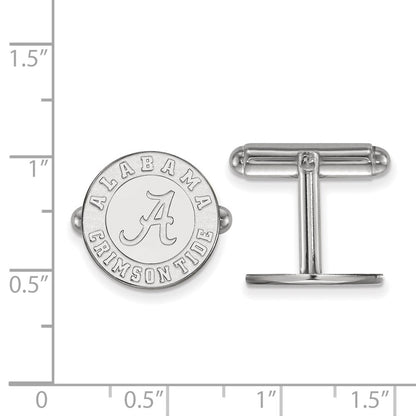Sterling Silver Rhodium-Plated Logoart University of Alabama Cuff Links