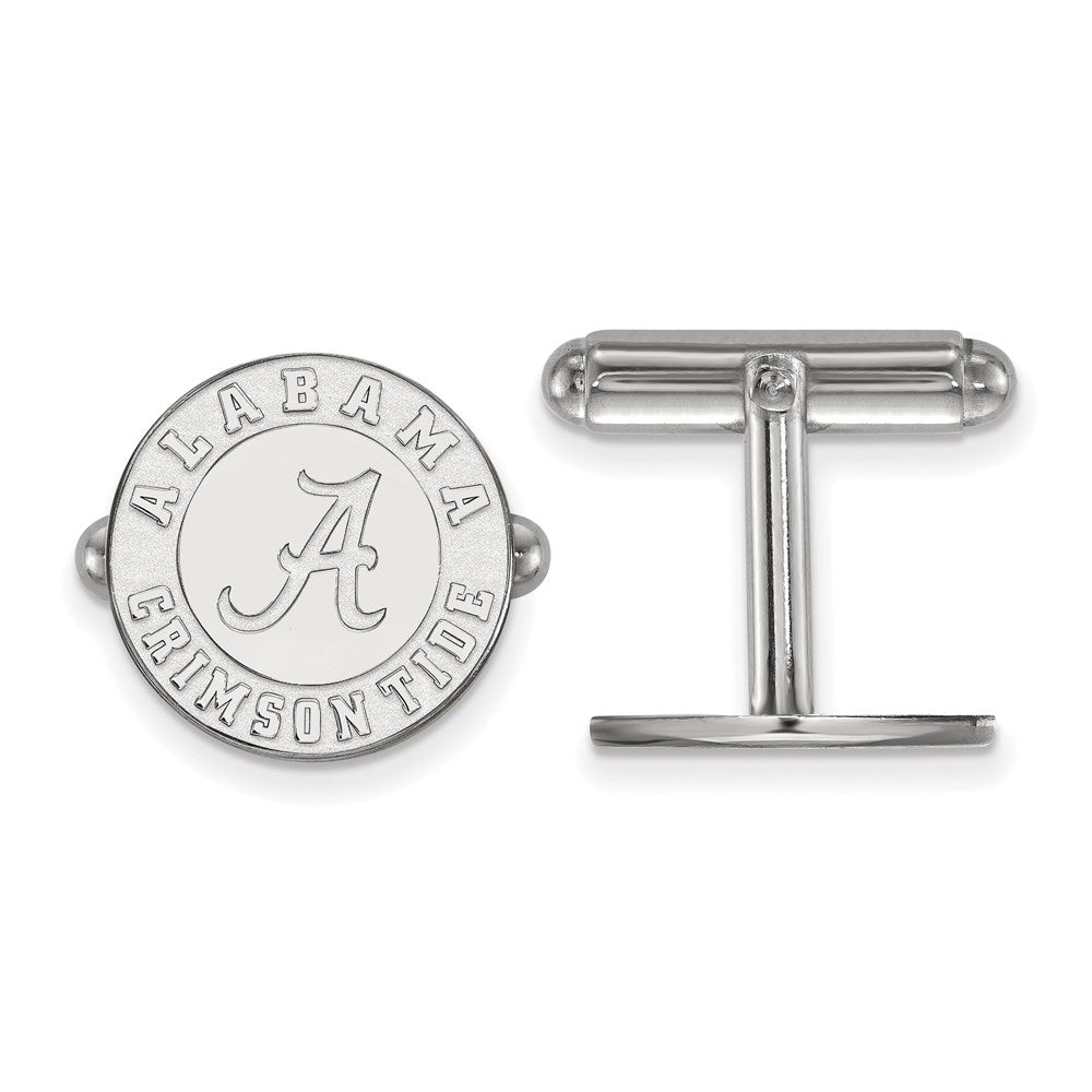 Sterling Silver Rhodium-Plated Logoart University of Alabama Cuff Links