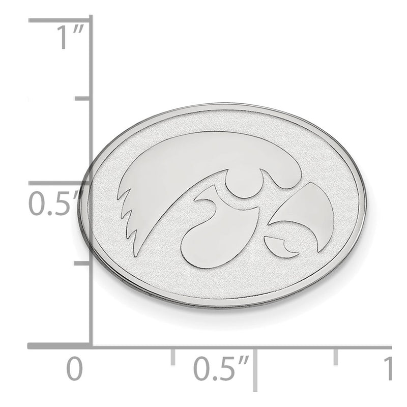 14K White Gold LogoArt University of Iowa Hawk Oval Lapel Pin