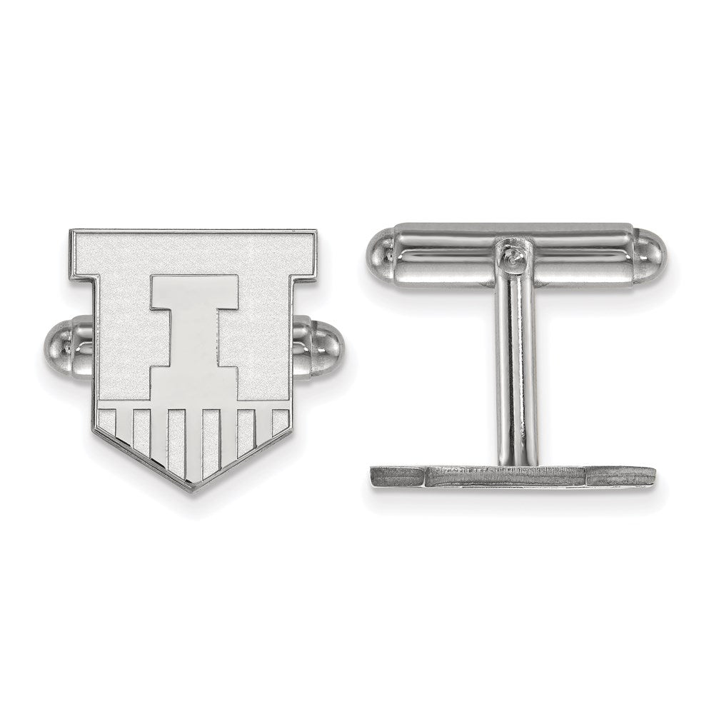 Sterling Silver Rhod-Pltd Logoart University of Illinois Cuff Links