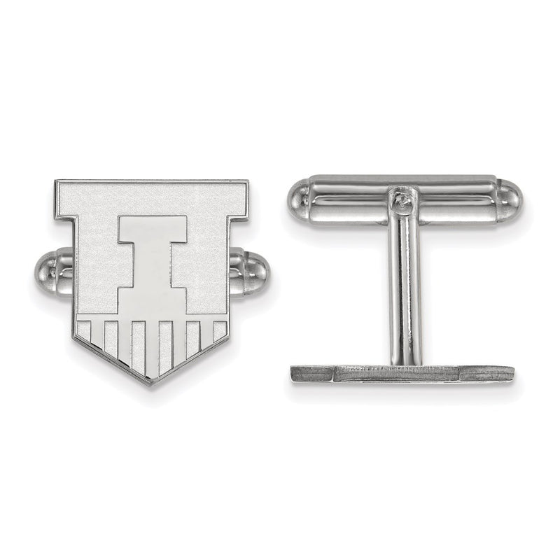 Sterling Silver Rhod-Pltd Logoart University of Illinois Cuff Links
